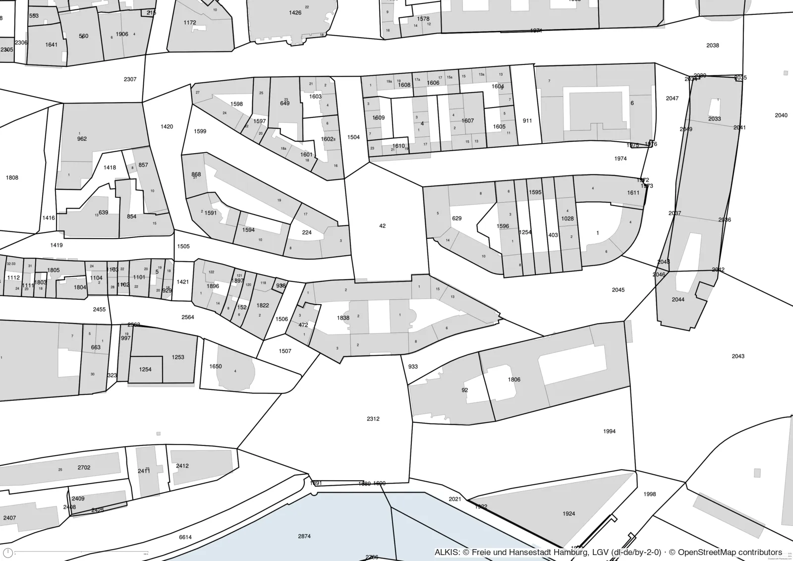 Parcel map – example made with Plantaube